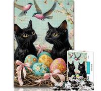 Puzzle per adolescenti puzzle da 1000 pezzi a forma di gatto pasquale per adulti e adolescenti gioco stimolante e per famiglie regali di Babbo Natale segreto (50x75cm)