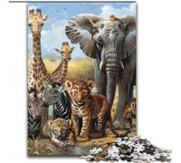 Puzzle per adolescenti Puzzle da 1000 pezzi Animali africani, antistress con pezzi completamente incastrati di forma casuale per ragazzi dai 14 anni in su (dimensioni 26x38cm)