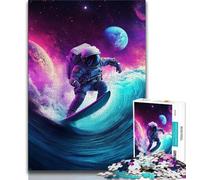 Puzzle per adolescenti Puzzle da 1000 pezzi Astronauta che fa surf, antistress per trascorrere il tempo libero Interazione genitore-figlio 50x75cm