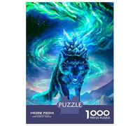 Puzzle Per Adolescenti Puzzle Da 1000 Pezzi Aurora Ice Wolf Puzzle Per Adulti Gioco Rompicapo Un'opera D'arte Aiuta L'esercizio Del Cervello 70x50cm/1000pcs