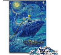 Puzzle per adolescenti Puzzle da 1000 pezzi Balene nel cielo notturno, attività per famiglie, decorazioni per la casa uniche e regali per bambini dai 14 anni in su dimensioni 50x75cm