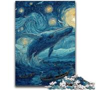 Puzzle per adolescenti Puzzle da 1000 pezzi Balene nel cielo stellato per gioco educativo Sfida Giocattolo Offerta come regalo per tutta la famiglia 50x75cm