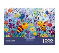 Puzzle Per Adolescenti Puzzle Da 1000 Pezzi Bee Art Print - Spring Flowers Per Adulti Gioco Rompicapo Analisi E Logica Gioco Stimolante Regali 38x26cm/1000pcs