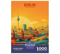 Puzzle Per Adolescenti Puzzle Da 1000 Pezzi Berlin Cityscape with Brandenburg Gate Puzzle Per Adulti Giocattoli Antistress Regalo Di Compleanno Aiuta L'esercizio Del Cervello 52x38cm/1000pcs