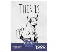 Puzzle Per Adolescenti Puzzle Da 1000 Pezzi Bull Sitting on Toilet Puzzle Per Adulti Giocattoli Antistress Decorazione Per La Casa Regali Per La Riduzione Dello Stress 38x26cm/1000pcs