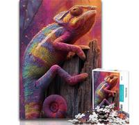 Puzzle per adolescenti Puzzle da 1000 pezzi Camaleonte colorato, per il divertimento in famiglia, ideale come regalo per tutta la famiglia dai 14 anni in su, 38x26cm