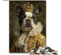 Puzzle per adolescenti Puzzle da 1000 pezzi Capitano pirata Bulldog francese, decorazione artistica da parete e idea regalo di compleanno per amici, ufficio a casa 38x26cm