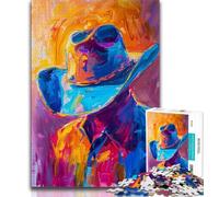 Puzzle per adolescenti Puzzle da 1000 pezzi Cappello da cowboy, antistress Vacanza a casa Uccidere il tempo Interazione genitore-figlio 38x26cm