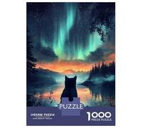 Puzzle Per Adolescenti Puzzle Da 1000 Pezzi Cat Under Aurora Borealis Northern Lights Per Adulti Giocattoli Antistress Regali Per Donne Regali Unici Per Compleanno E Natale 38x26cm/1000pcs