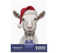 Puzzle Per Adolescenti Puzzle Da 1000 Pezzi Christmas Goat Wearing Santa Hat Per Adulti Gioco Rompicapo Analisi E Logica Gioco Stimolante Regali 38x26cm/1000pcs