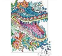 Puzzle Per Adolescenti Puzzle Da 1000 Pezzi Colorful Crocodile Tattoo Design Puzzle Per Adulti Giochi Rilassanti Ma Divertenti E Umoristici Regali Unici Per Compleanni 38x26cm/1000pcs
