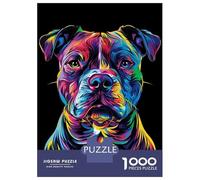 Puzzle Per Adolescenti Puzzle Da 1000 Pezzi Colorful Pitbull Dog Pit Bull Per Adulti Giocattoli Antistress Regali Per Donne Regali Unici Per Compleanno E Natale 52x38cm/1000pcs