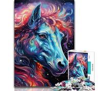 Puzzle per adolescenti puzzle da 1000 pezzi con cavalli colorati psichedelici per adulti e adolescenti regalo di compleanno regali per bambini dai 14 anni in su (26x38cm)