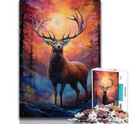 Puzzle per adolescenti: puzzle da 1000 pezzi con cervi nella foresta per adulti e adolescenti regali di Babbo Natale segreto per bambini dai 14 anni in su (50x75cm)