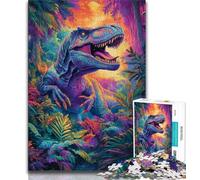 Puzzle per adolescenti, puzzle da 1000 pezzi con dinosauri della giungla, analisi e logica, con pezzi completamente interconnessi e di forma casuale, per ragazzi dai 14 anni in su, 38x26cm