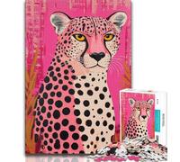 Puzzle per adolescenti Puzzle da 1000 pezzi con ghepardo, antistress, per trascorrere il tempo libero, interazione genitore-figlio, 38x26cm