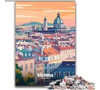Puzzle per adolescenti Puzzle da 1000 pezzi con illustrazione del paesaggio urbano di Vienna,analisi e logica con pezzi completamente incastrati e di forma casuale per ragazzi dai 14 anni in su