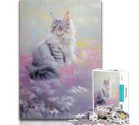 Puzzle per adolescenti, puzzle da 1000 pezzi con Maine Coon da sogno, per adolescenti e adulti, giocattoli, giochi educativi, antistress, per migliorare l'amore tra coppie (38x26cm)