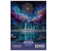 Puzzle Per Adolescenti Puzzle Da 1000 Pezzi Crystal Cityscape with Celestial Mandala Puzzle Per Adulti Giochi Rilassanti Corsa Di Velocità Manuale Offerta Come Regalo Per Tutta La Famiglia 38x26cm/100