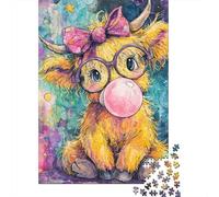 Puzzle Per Adolescenti Puzzle Da 1000 Pezzi Cute Cow Bubble Gum Puzzle Per Adulti Giochi Rilassanti Ma Divertenti E Umoristici Regali Unici Per Compleanni 52x38cm/1000pcs