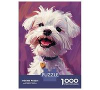 Puzzle Per Adolescenti Puzzle Da 1000 Pezzi Cute White Puppy Painting Puzzle Per Adulti Giochi Rilassanti Corsa Di Velocità Manuale Offerta Come Regalo Per Tutta La Famiglia 38x26cm/1000pcs