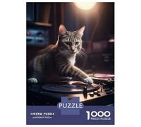 Puzzle Per Adolescenti Puzzle Da 1000 Pezzi Deejay Cat Scratching Club Puzzle Per Adulti Giochi Per Famiglie Un'opera D'arte Regali Di Natale E Compleanno 70x50cm/1000pcs