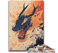 Puzzle per adolescenti Puzzle da 1000 pezzi Drago giapponese a forma di onda Antistress Sfida difficile Decorazione unica per la casa e regali 50X75CM