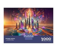 Puzzle Per Adolescenti Puzzle Da 1000 Pezzi Dubai Cityscape with Futuristic Architecture Puzzle Per Adulti Giochi Rilassanti Corsa Di Velocità Manuale Offerta Come Regalo Per Tutta La Famiglia 52x38cm