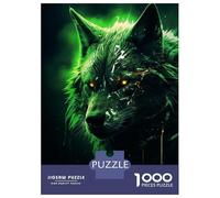 Puzzle Per Adolescenti Puzzle Da 1000 Pezzi Evil Black Wolf in Green Per Adulti Gioco Rompicapo Analisi E Logica Gioco Stimolante Regali 38x26cm/1000pcs