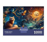 Puzzle Per Adolescenti Puzzle Da 1000 Pezzi Fantasy Artwork with Cat And Birds Per Adulti Gioco Rompicapo Analisi E Logica Gioco Stimolante Regali 70x50cm/1000pcs