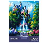 Puzzle Per Adolescenti Puzzle Da 1000 Pezzi Fantasy Castle Waterfall Landscape Painting Puzzle Per Adulti Gioco Rompicapo Un'opera D'arte Aiuta L'esercizio Del Cervello 52x38cm/1000pcs