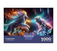 Puzzle Per Adolescenti Puzzle Da 1000 Pezzi Fantasy Lion Vs Bear Artwork Per Adulti Gioco Rompicapo Analisi E Logica Gioco Stimolante Regali 38x26cm/1000pcs