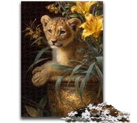 Puzzle per adolescenti Puzzle da 1000 pezzi Fiori e leopardo Baby Staycation Kill Time con pezzi completamente incastrati di forma casuale 50x75cm