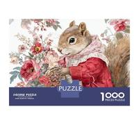 Puzzle Per Adolescenti Puzzle Da 1000 Pezzi Floral Squirrel Basket Art Print Puzzle Per Adulti Giocattoli Antistress Migliora La Memoria Regali Per La Riduzione Dello Stress 52x38cm/1000pcs
