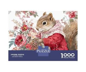 Puzzle Per Adolescenti Puzzle Da 1000 Pezzi Floral Squirrel Basket Art Print Puzzle Per Adulti Giocattoli Antistress Migliora La Memoria Regali Per La Riduzione Dello Stress 52x38cm/1000pcs