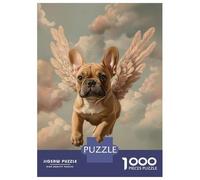 Puzzle Per Adolescenti Puzzle Da 1000 Pezzi French Bulldog with Angel Wings Sentimental Pet Portrait French Bulldog Angel Puzzle Per Adulti Giochi Rilassanti Corsa Di Velocità Manuale Offerta Come R