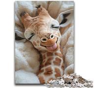Puzzle per adolescenti Puzzle da 1000 pezzi Giraffa addormentata Design vivace e unico Esperienza di puzzle rilassante e stimolante 26x38cm