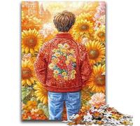 Puzzle per adolescenti Puzzle da 1000 pezzi Girasole Uomo Vacanza Tempo Libero con pezzi completamente incastrati di forma casuale 26x38cm