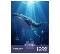 Puzzle Per Adolescenti Puzzle Da 1000 Pezzi Glowing Whale Underwater Scene Puzzle Per Adulti Gioco Rompicapo Un'opera D'arte Aiuta L'esercizio Del Cervello 52x38cm/1000pcs