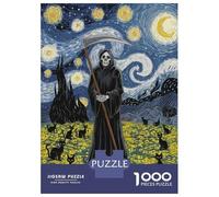 Puzzle Per Adolescenti Puzzle Da 1000 Pezzi Grim Cats on Starry Night Per Adulti Gioco Rompicapo Analisi E Logica Gioco Stimolante Regali 52x38cm/1000pcs