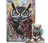 Puzzle per adolescenti, puzzle da 1000 pezzi, gufo misterioso, per adulti e adolescenti, allena il cervello e le mani, regalo per amici e familiari, 50x75cm