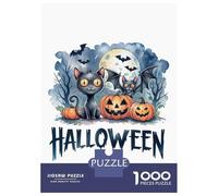 Puzzle Per Adolescenti Puzzle Da 1000 Pezzi Halloween Cats & Pumpkins Per Adulti Gioco Rompicapo Analisi E Logica Gioco Stimolante Regali 70x50cm/1000pcs