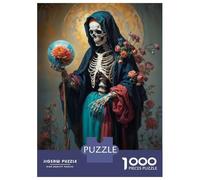 Puzzle Per Adolescenti Puzzle Da 1000 Pezzi Holy Death with Rose Globe Per Adulti Giocattoli Antistress Regali Per Donne Regali Unici Per Compleanno E Natale 52x38cm/1000pcs