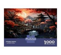 Puzzle Per Adolescenti Puzzle Da 1000 Pezzi Japanese Garden with Bridge Puzzle Per Adulti Giochi Rilassanti Corsa Di Velocità Manuale Offerta Come Regalo Per Tutta La Famiglia 70x50cm/1000pcs