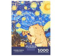 Puzzle Per Adolescenti Puzzle Da 1000 Pezzi Kawaii Capybara Eating Pizza Puzzle Per Adulti Gioco Rompicapo Un'opera D'arte Aiuta L'esercizio Del Cervello 70x50cm/1000pcs