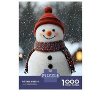 Puzzle Per Adolescenti Puzzle Da 1000 Pezzi Knitted Snowman in Winter Christmas Per Adulti Gioco Rompicapo Analisi E Logica Gioco Stimolante Regali 38x26cm/1000pcs