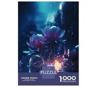 Puzzle Per Adolescenti Puzzle Da 1000 Pezzi Lotus Flower Neon Artwork Per Adulti Gioco Rompicapo Analisi E Logica Gioco Stimolante Regali 38x26cm/1000pcs