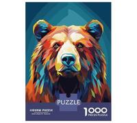 Puzzle Per Adolescenti Puzzle Da 1000 Pezzi Low Poly Grizzly Bear Puzzle Per Adulti Giocattoli Antistress Migliora La Memoria Regali Per La Riduzione Dello Stress 38x26cm/1000pcs