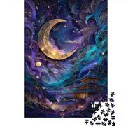 Puzzle Per Adolescenti Puzzle Da 1000 Pezzi Magical Night Sky with Moon And Stars Puzzle Per Adulti Giochi Per Famiglie Un'opera D'arte Regali Di Natale E Compleanno 52x38cm/1000pcs