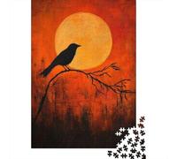 Puzzle Per Adolescenti Puzzle Da 1000 Pezzi Moonlit Raven Silhouette Art Print Puzzle Per Adulti Giochi Rilassanti Ma Divertenti E Umoristici Regali Unici Per Compleanni 70x50cm/1000pcs